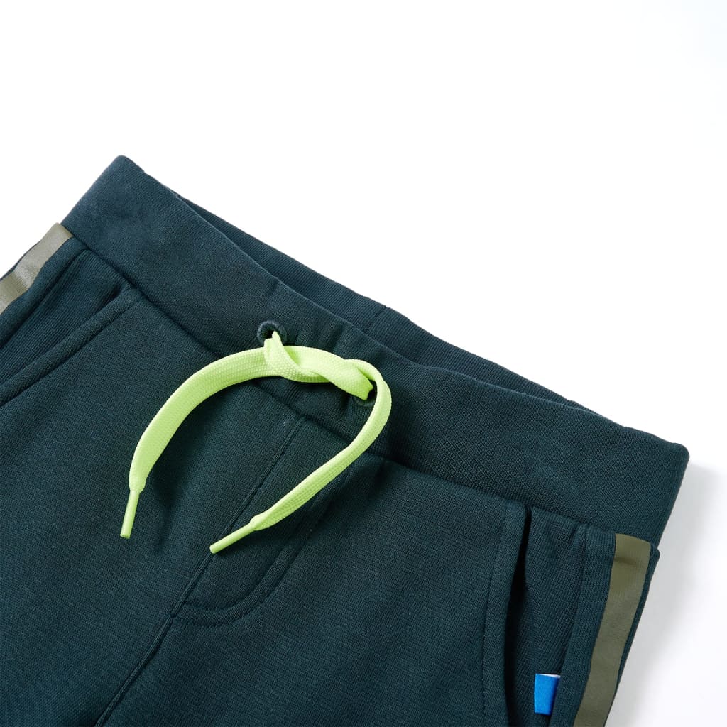 Pantalones de chándal infantiles con cordón verde musgo 92