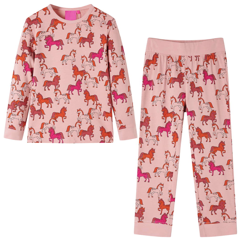 Pijama infantil de manga larga rosa claro 92