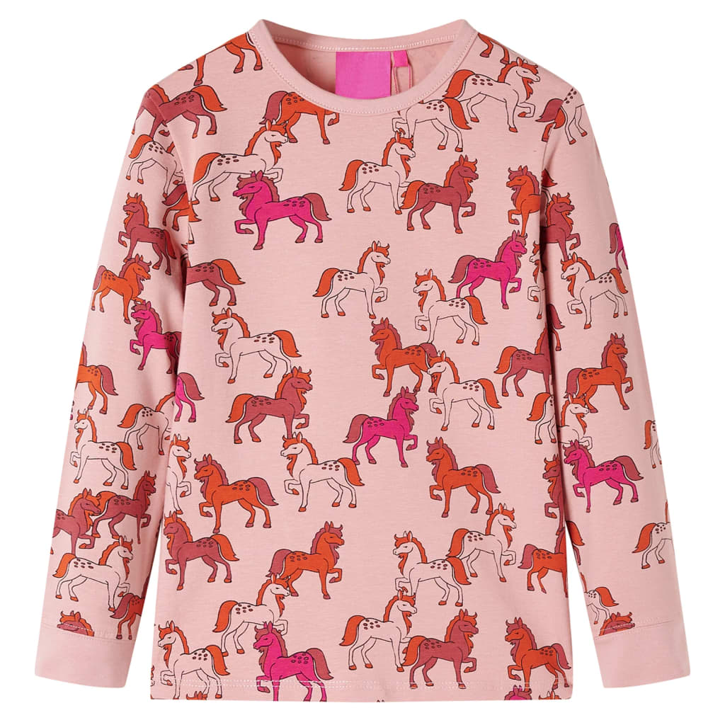 Pijama infantil de manga larga rosa claro 116