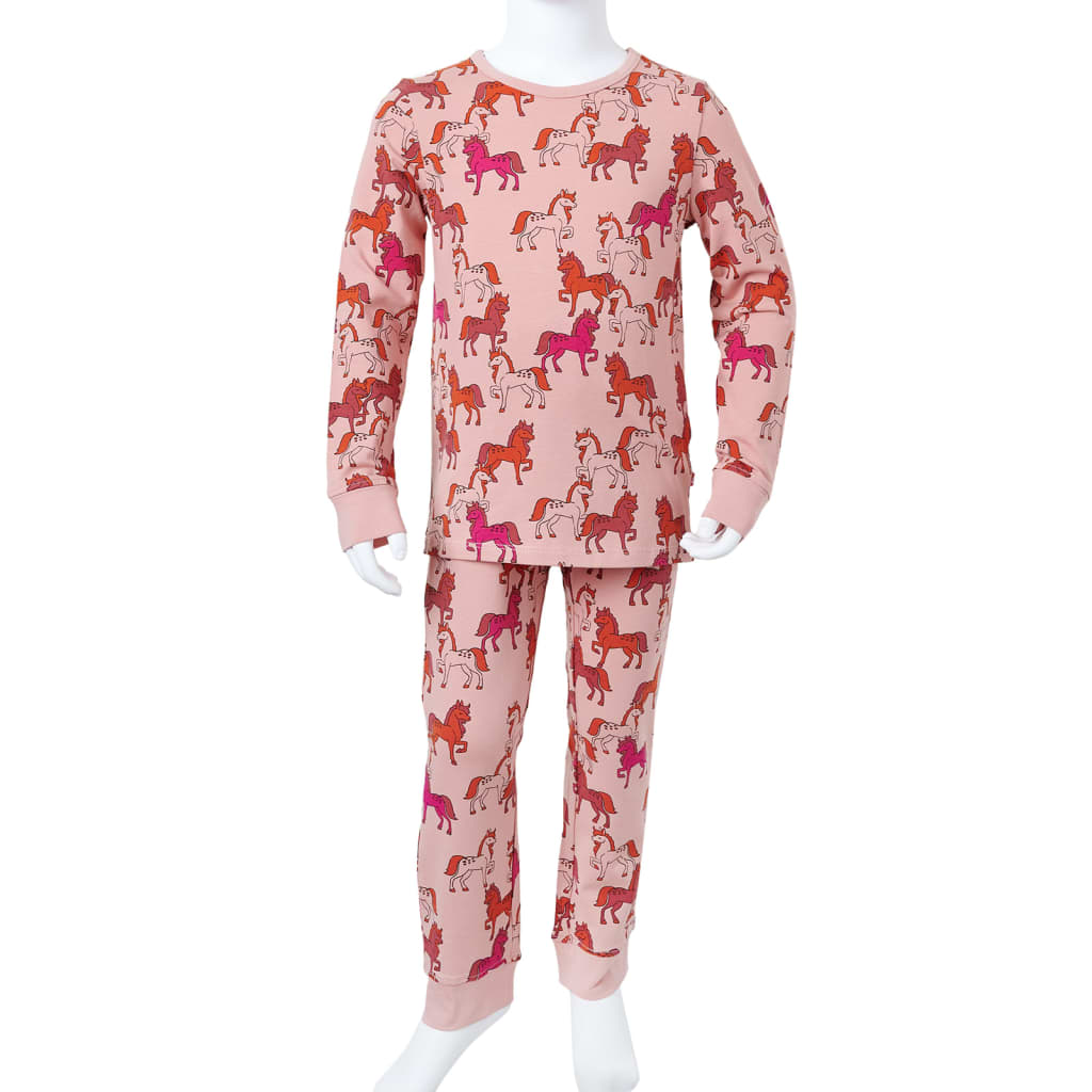 Pijama infantil de manga larga rosa claro 116