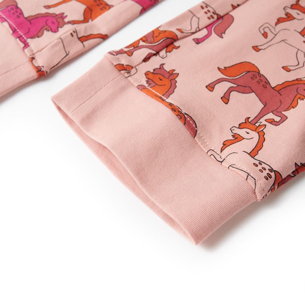 Pijama infantil de manga larga rosa claro 116