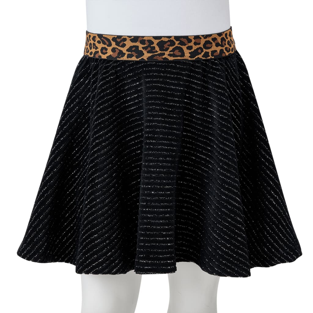 Falda infantil con cinturilla de leopardo negro 104