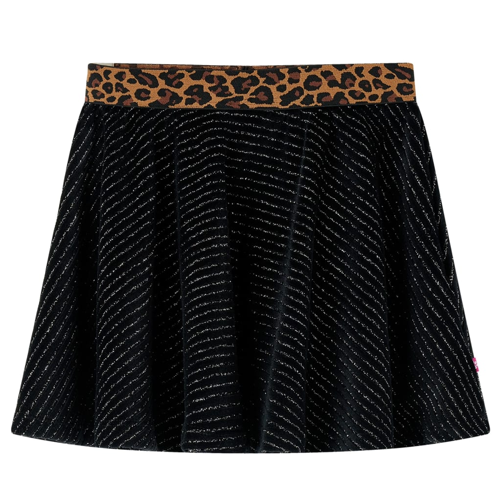 Falda infantil con cinturilla de leopardo negro 128