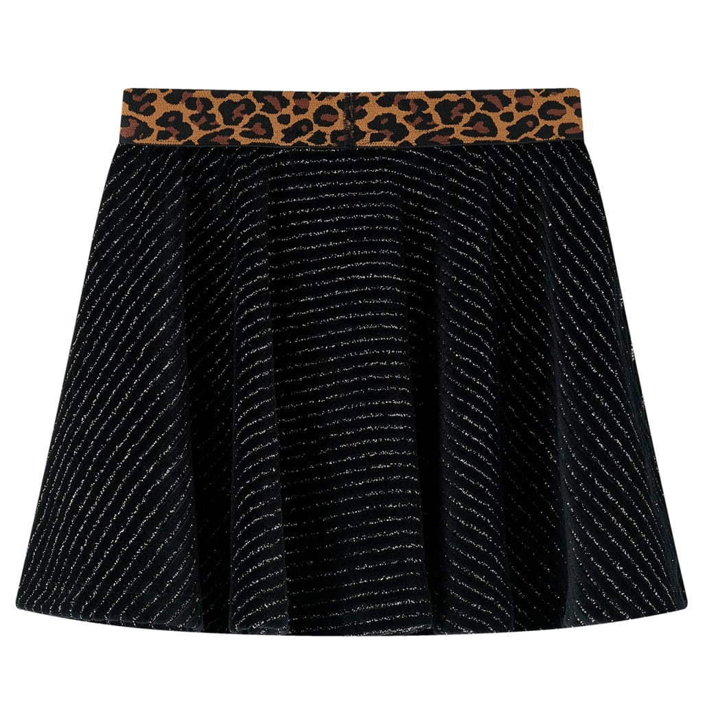 Falda infantil con cinturilla de leopardo negro 128