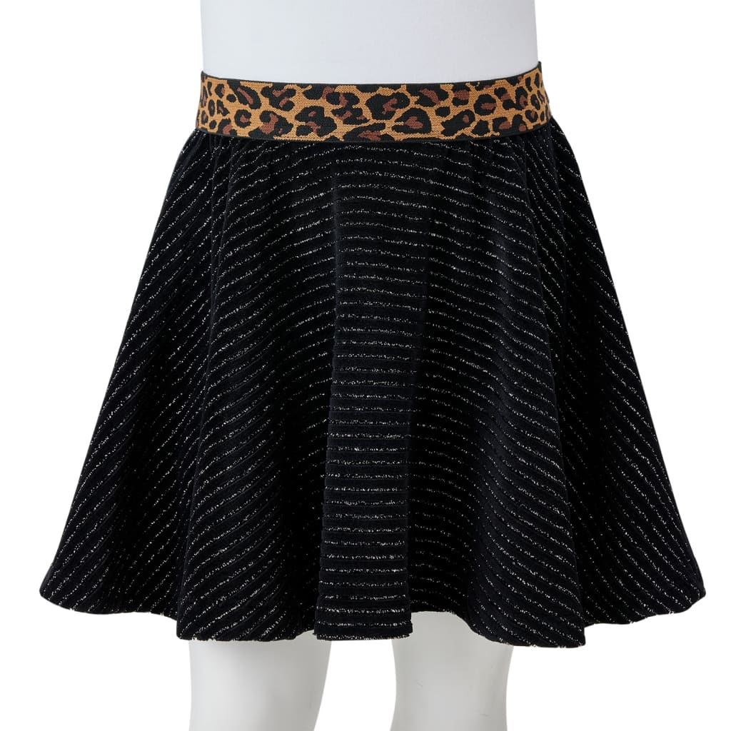 Falda infantil con cinturilla de leopardo negro 128