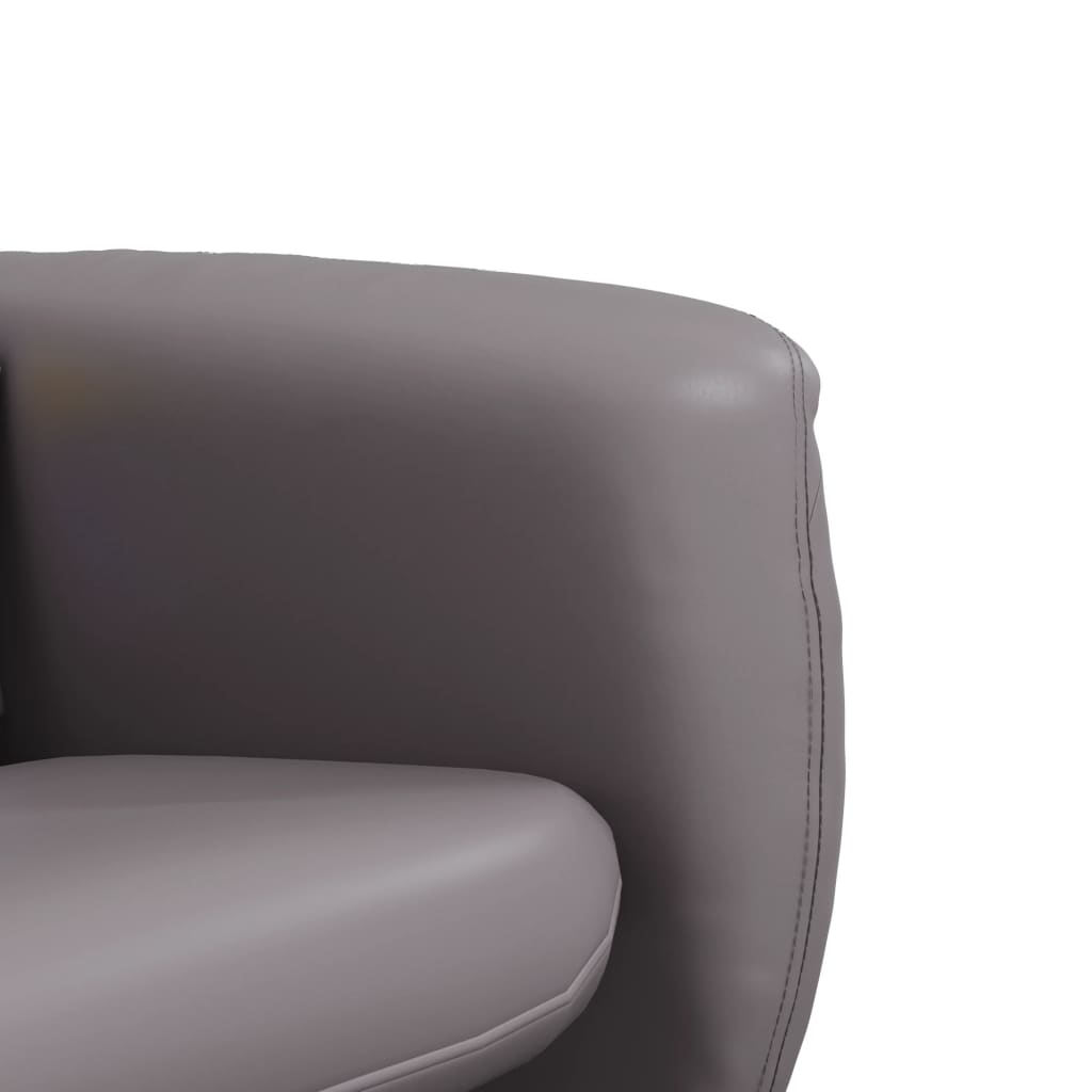 vidaXL Sillón de masaje reclinable con reposapiés cuero sintético gris