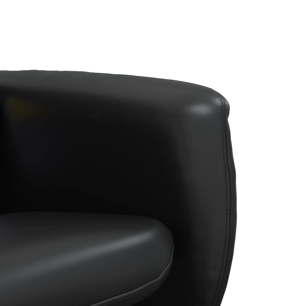 vidaXL Sillón reclinable masaje con reposapiés cuero sintético negro