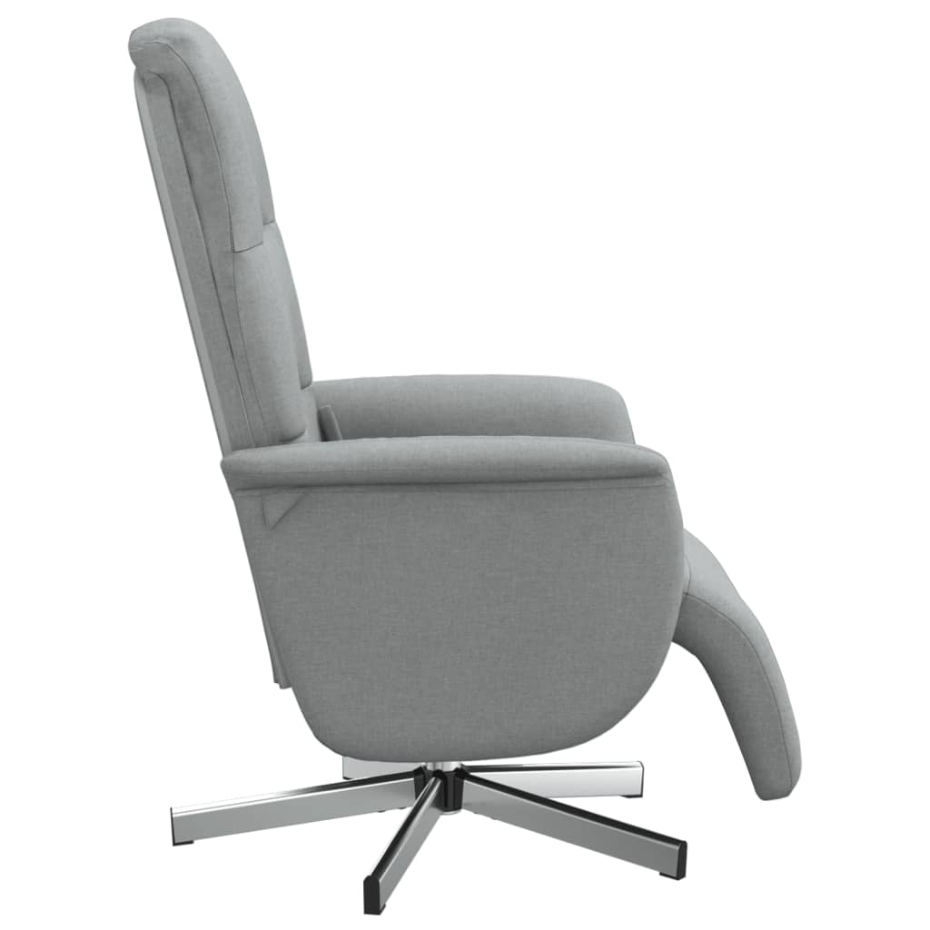 vidaXL Sillón reclinable de masaje con reposapiés tela gris claro