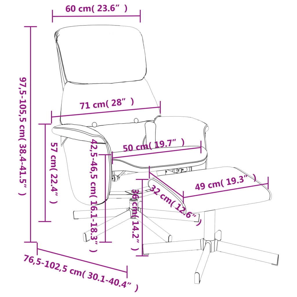 vidaXL Sillón reclinable de masaje con reposapiés tela negro