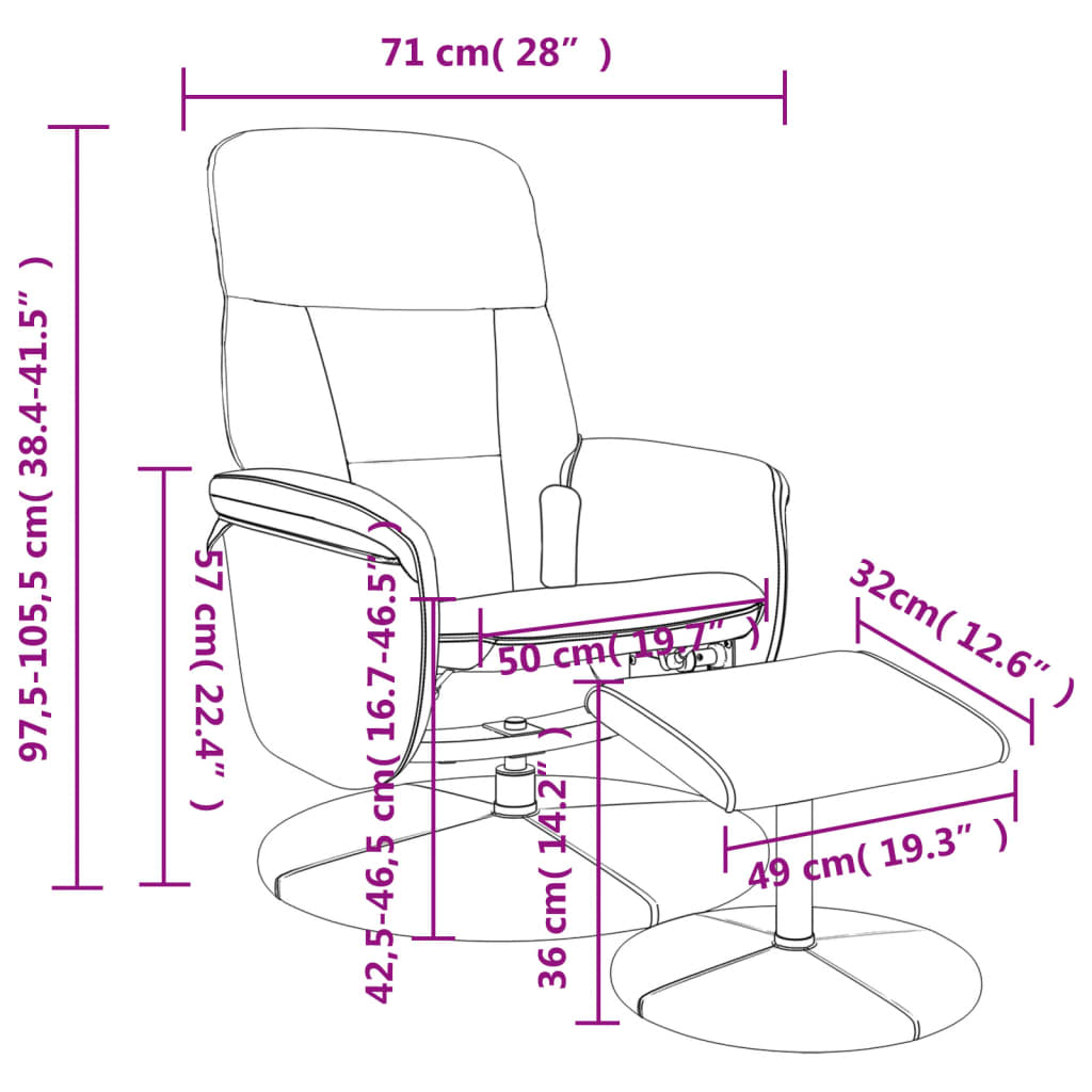 vidaXL Sillón reclinable masaje con reposapiés terciopelo gris claro