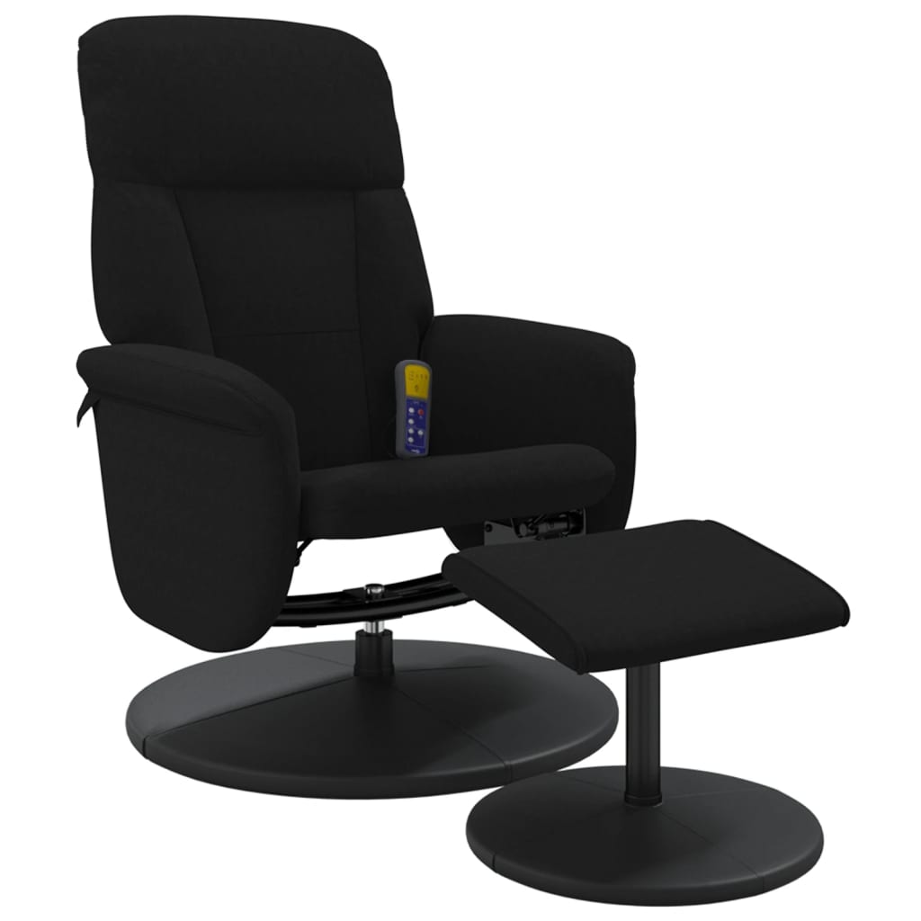 vidaXL Sillón reclinable de masaje con reposapiés terciopelo negro