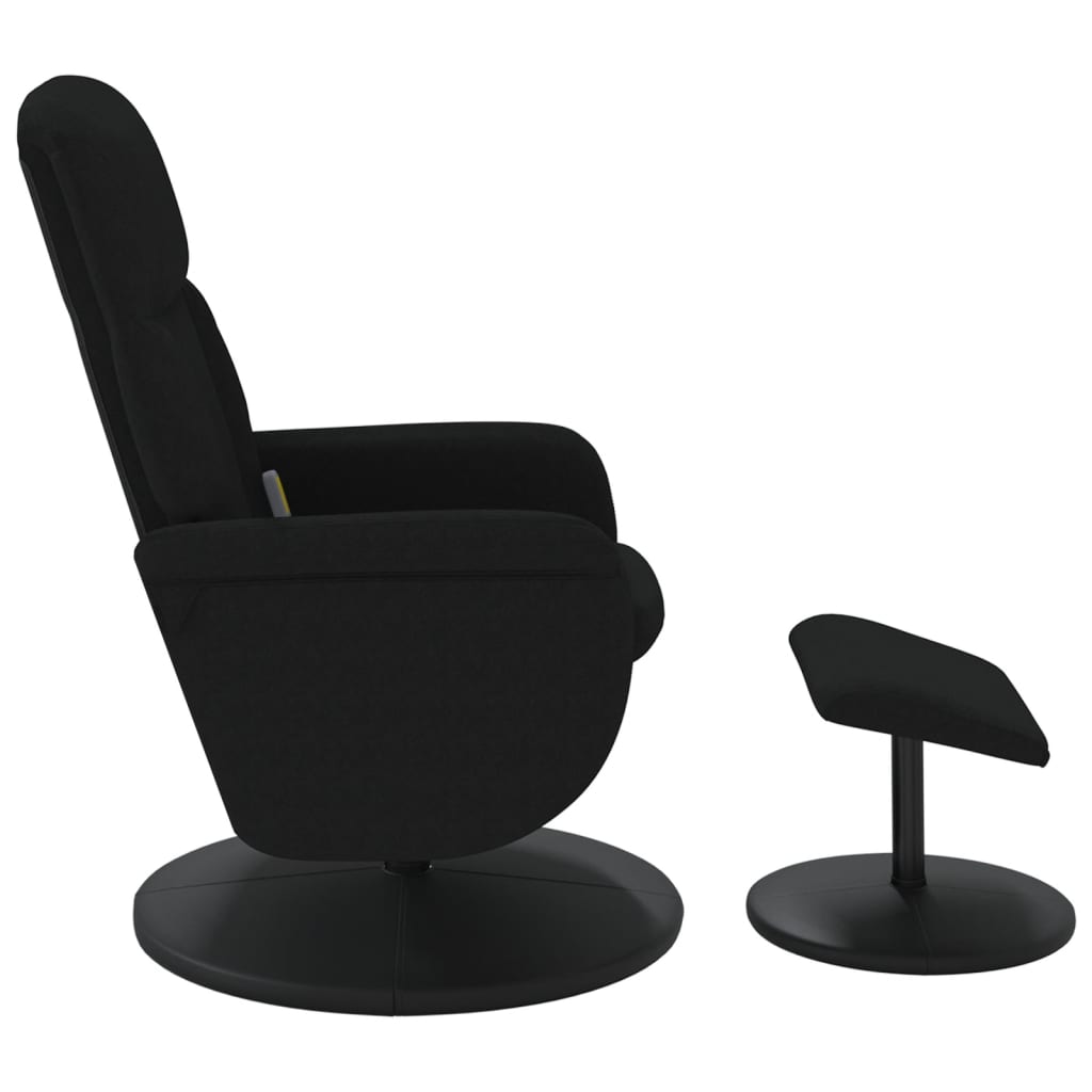 vidaXL Sillón reclinable de masaje con reposapiés terciopelo negro