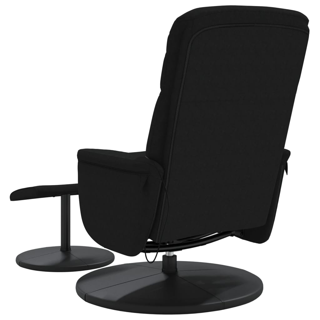 vidaXL Sillón reclinable de masaje con reposapiés terciopelo negro