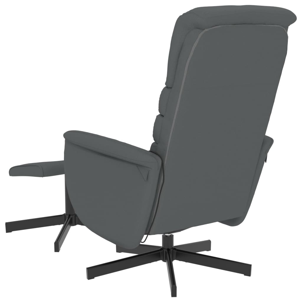 vidaXL Sillón de masaje reclinable con reposapiés cuero sintético gris