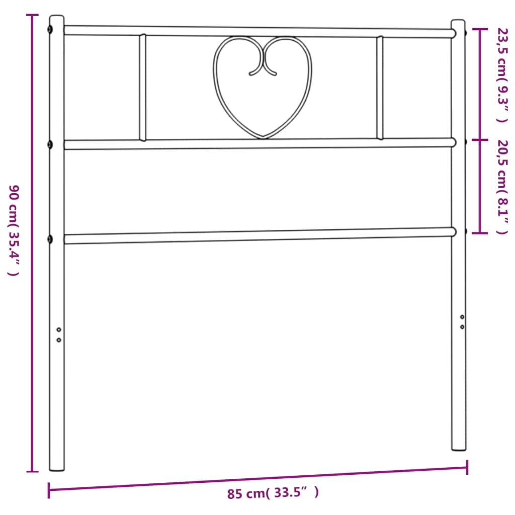 vidaXL Cabecero de metal blanco 80 cm