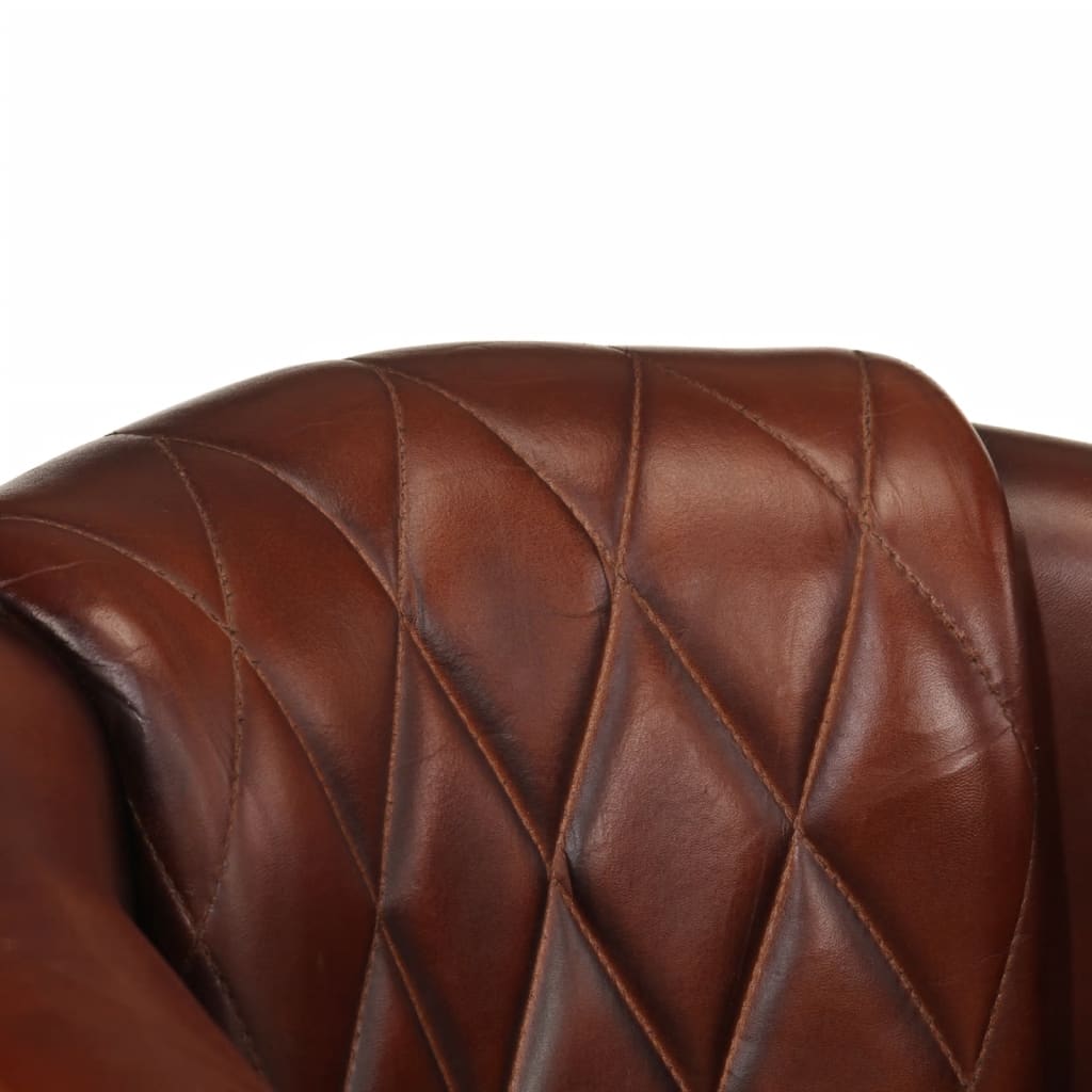 vidaXL Sillón butaca de cuero auténtico marrón