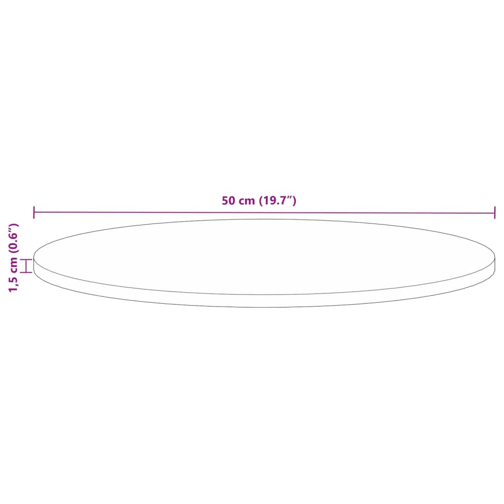 vidaXL Tablero de mesa redondo madera maciza reciclada Ø 50x1,5 cm