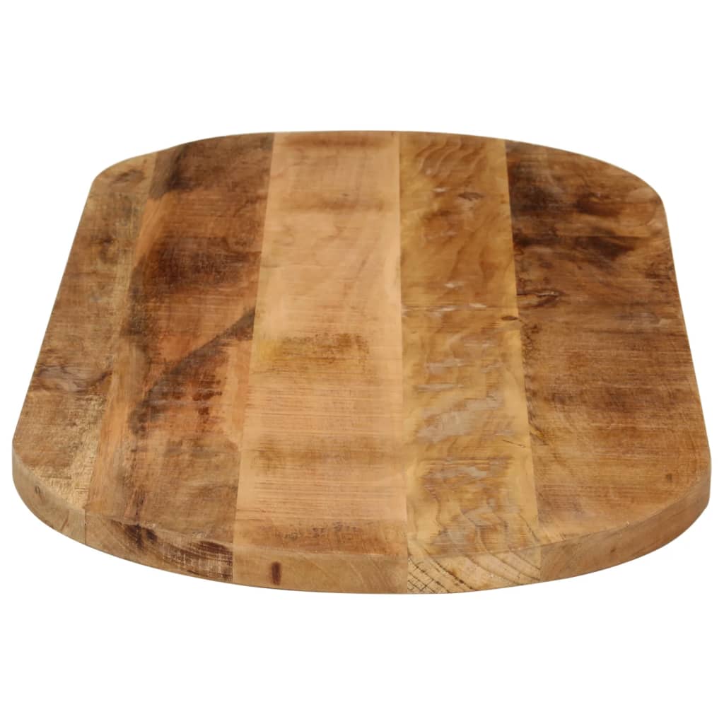 vidaXL Tablero de mesa ovalado madera maciza mango rugosa 100x40x2,5cm