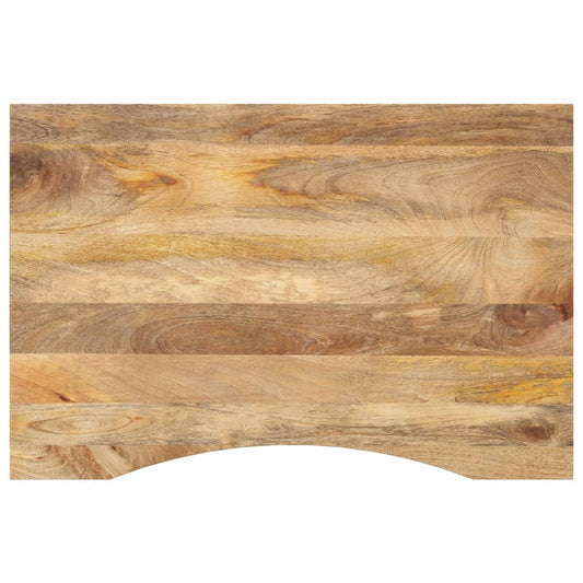 vidaXL Tablero de escritorio con curva madera mango rugosa 80x50x2,5cm