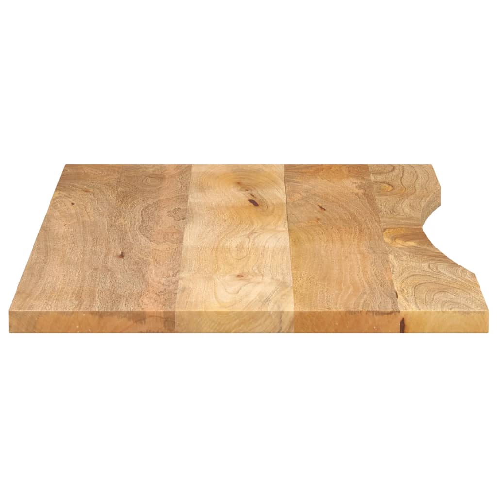 vidaXL Tablero escritorio con curva madera mango rugosa 110x60x2,5 cm