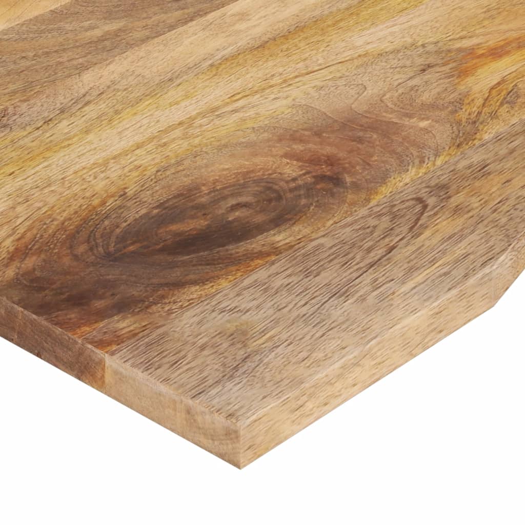 vidaXL Tablero escritorio con curva madera mango rugosa 110x60x2,5 cm