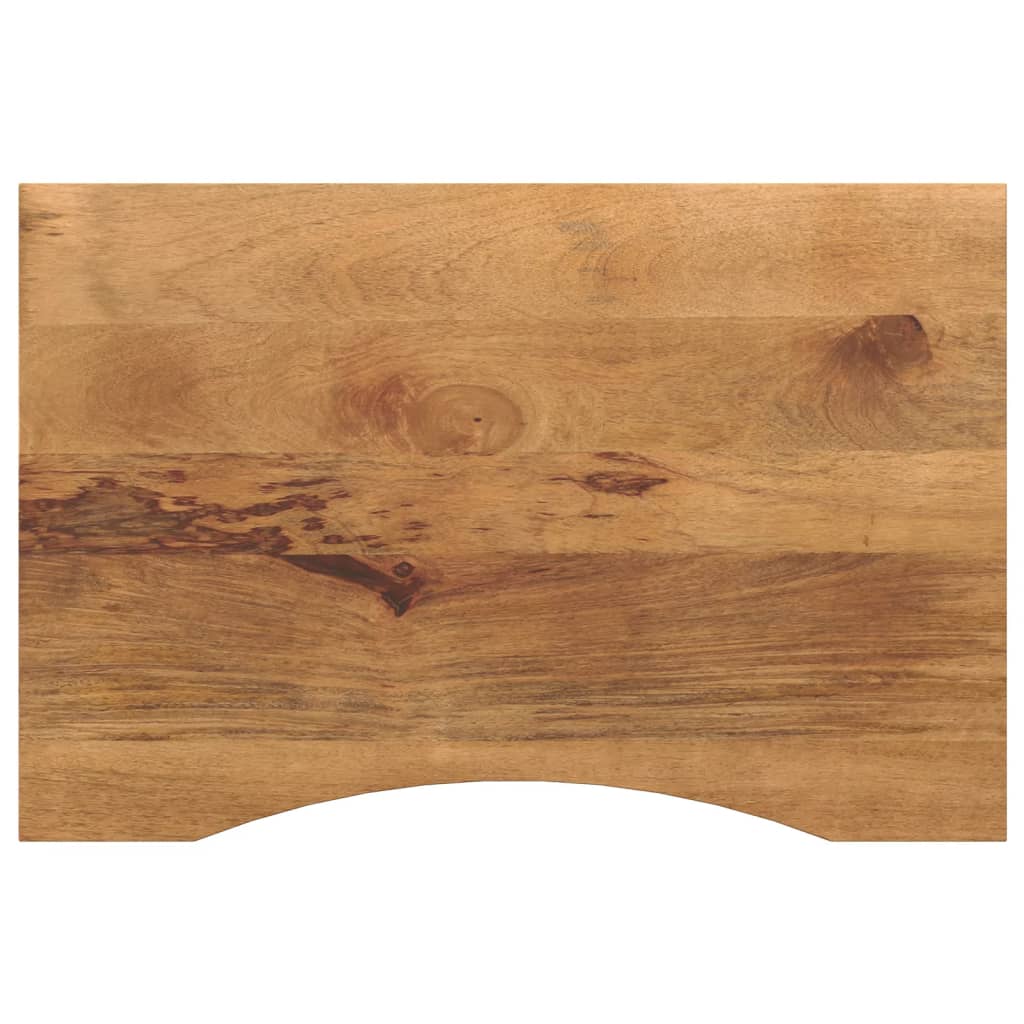 vidaXL Tablero escritorio con curva madera mango rugosa 100x50x2,5 cm