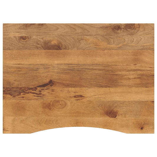 vidaXL Tablero escritorio con curva madera mango rugosa 110x80x2,5 cm