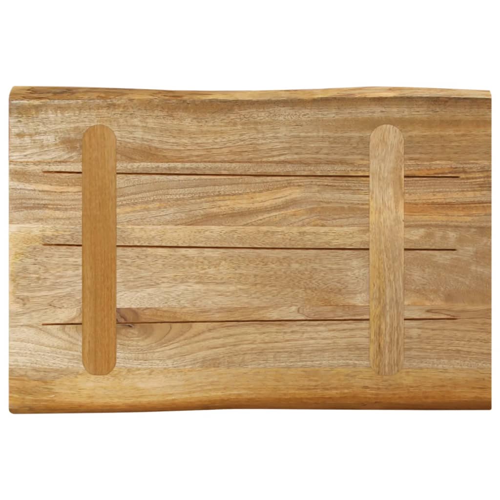 vidaXL Tablero de mesa borde natural madera maciza mango 60x40x2,5 cm