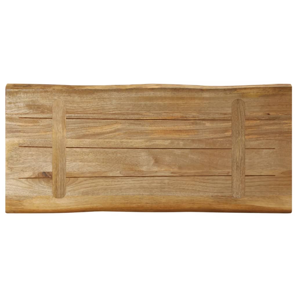 vidaXL Tablero de mesa borde natural madera maciza mango 80x40x3,8 cm