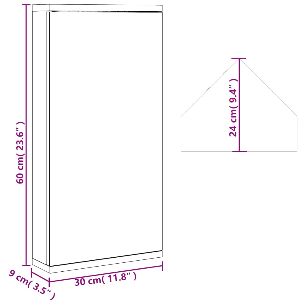 vidaXL Mueble de baño de esquina con espejo blanco 30x24x60 cm