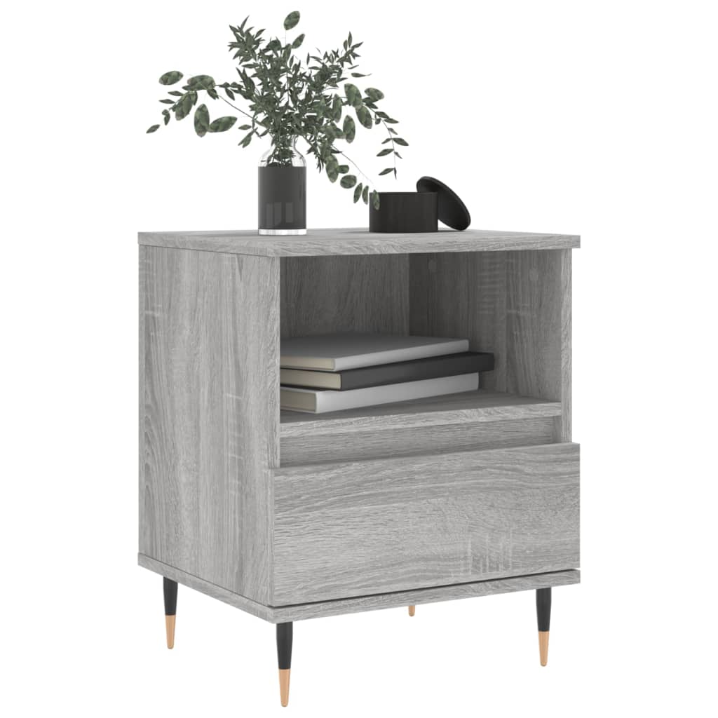 vidaXL Mesita de noche 2 uds madera ingeniería gris Sonoma 40x35x50 cm