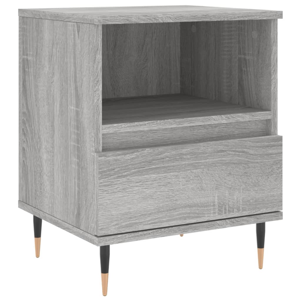 vidaXL Mesita de noche 2 uds madera ingeniería gris Sonoma 40x35x50 cm