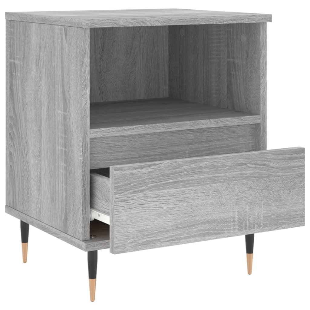 vidaXL Mesita de noche 2 uds madera ingeniería gris Sonoma 40x35x50 cm