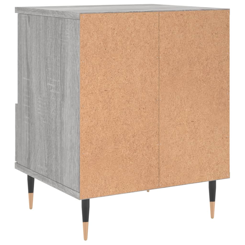 vidaXL Mesita de noche 2 uds madera ingeniería gris Sonoma 40x35x50 cm