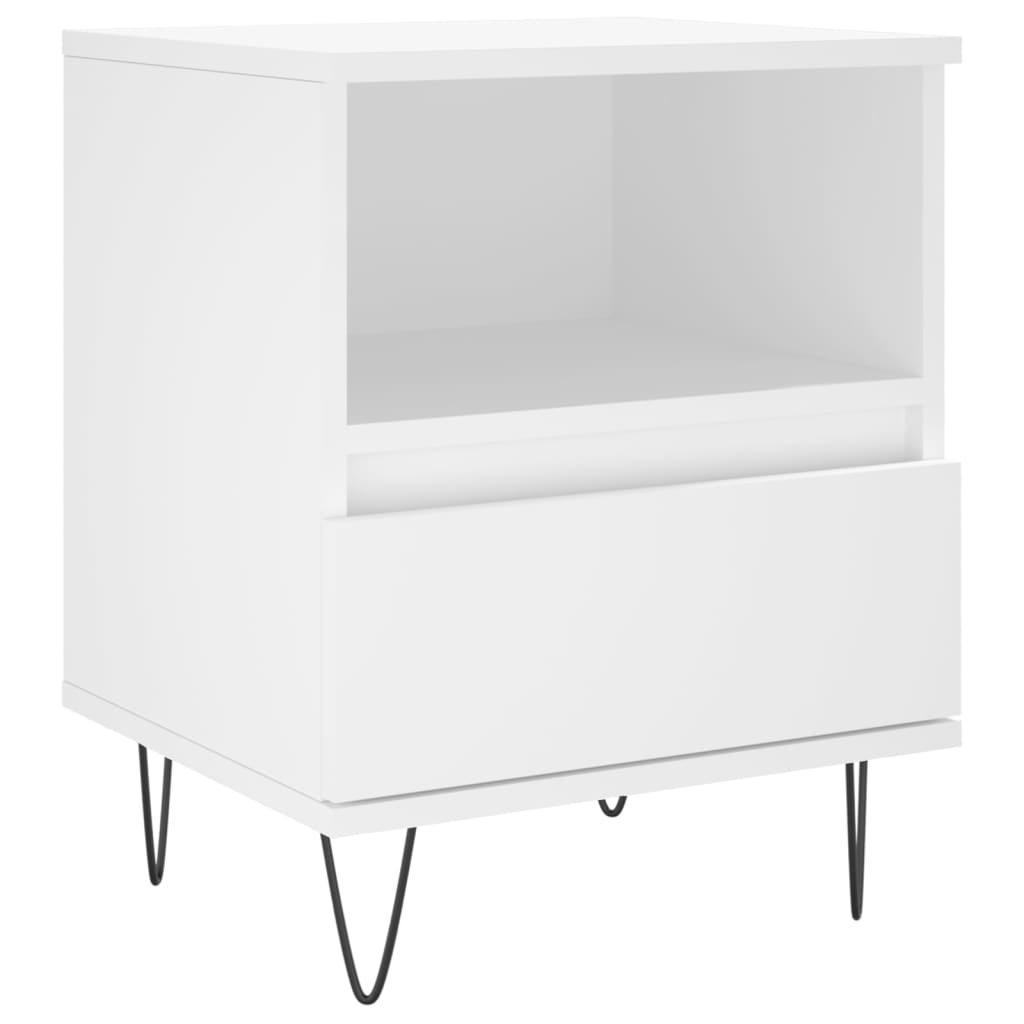 vidaXL Mesita de noche madera contrachapada blanco 40x35x50 cm