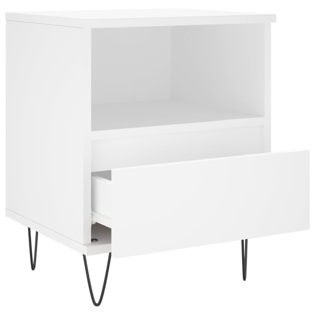 vidaXL Mesita de noche madera contrachapada blanco 40x35x50 cm