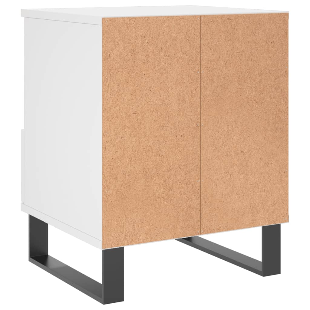 vidaXL Mesita de noche madera contrachapada blanco 40x35x50 cm