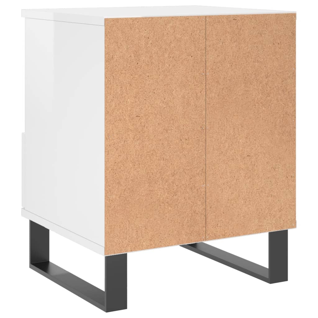 vidaXL Mesita de noche madera contrachapada blanco brillo 40x35x50 cm