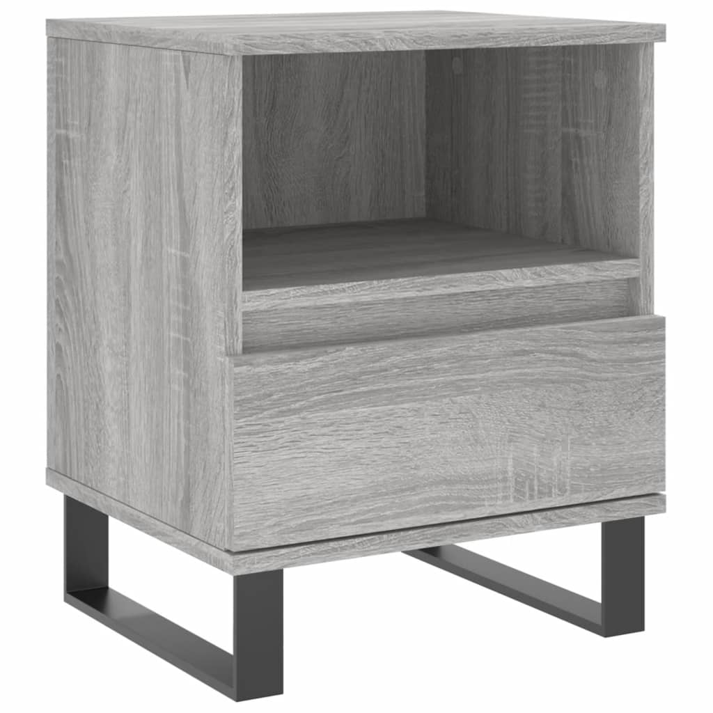 vidaXL Mesita de noche 2 uds madera ingeniería gris Sonoma 40x35x50 cm