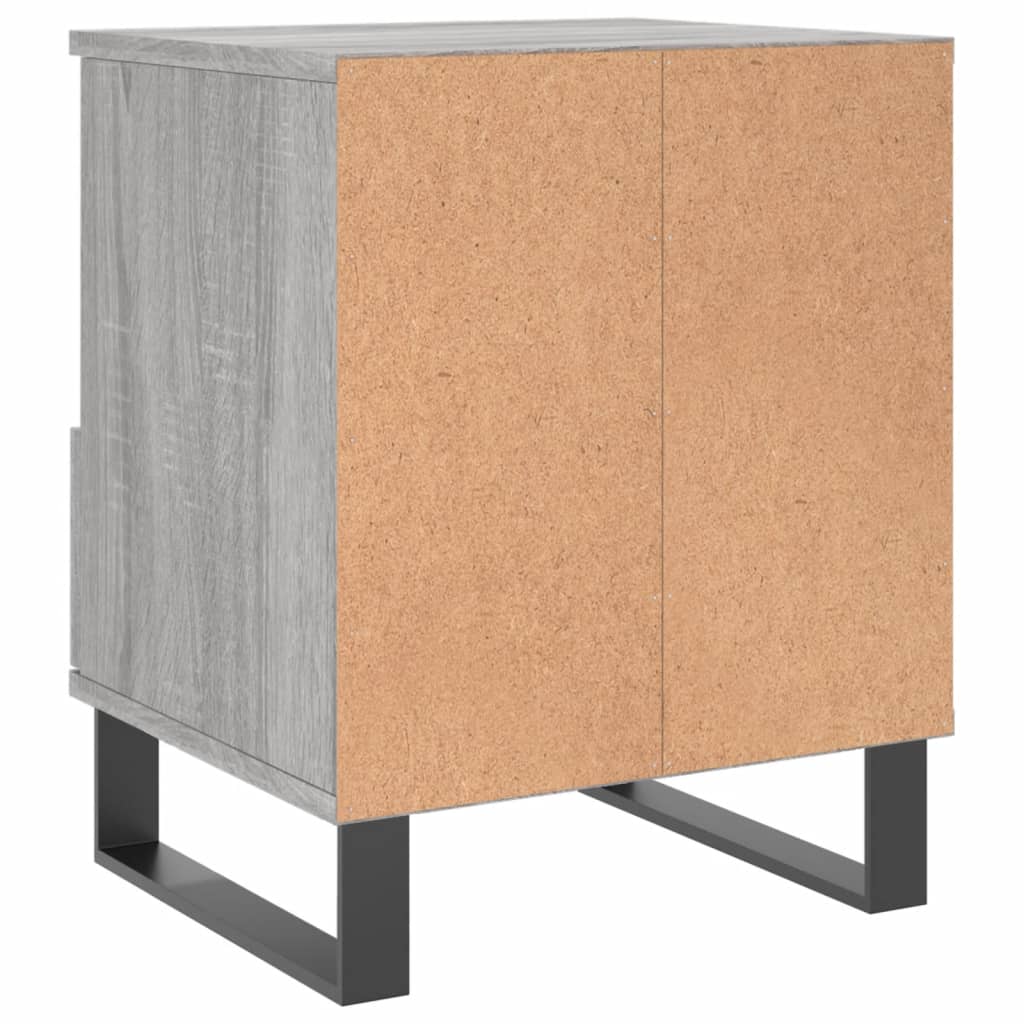 vidaXL Mesita de noche 2 uds madera ingeniería gris Sonoma 40x35x50 cm