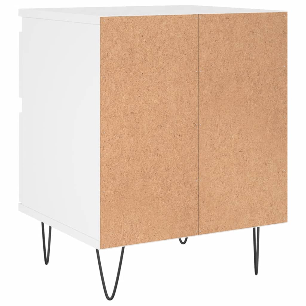 vidaXL Mesita de noche madera contrachapada blanco 40x35x50 cm