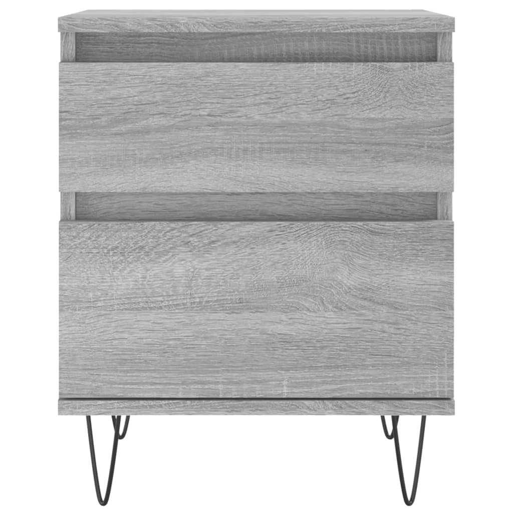 vidaXL Mesita de noche 2 uds madera ingeniería gris Sonoma 40x35x50 cm