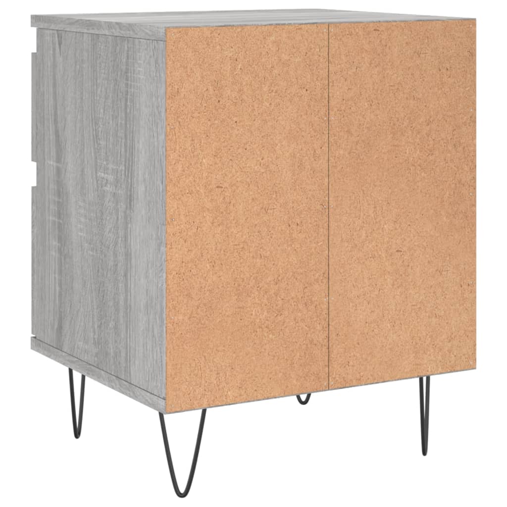 vidaXL Mesita de noche 2 uds madera ingeniería gris Sonoma 40x35x50 cm