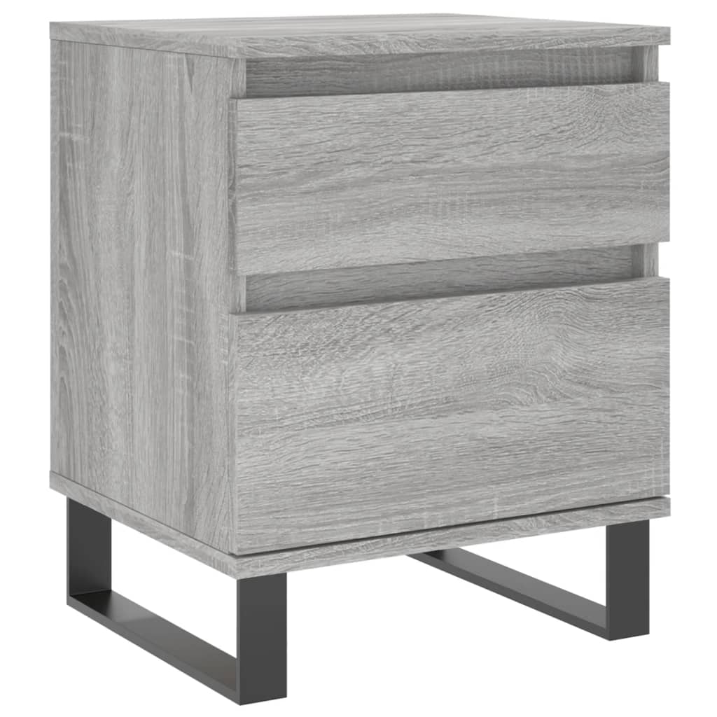 vidaXL Mesita de noche 2 uds madera ingeniería gris Sonoma 40x35x50 cm