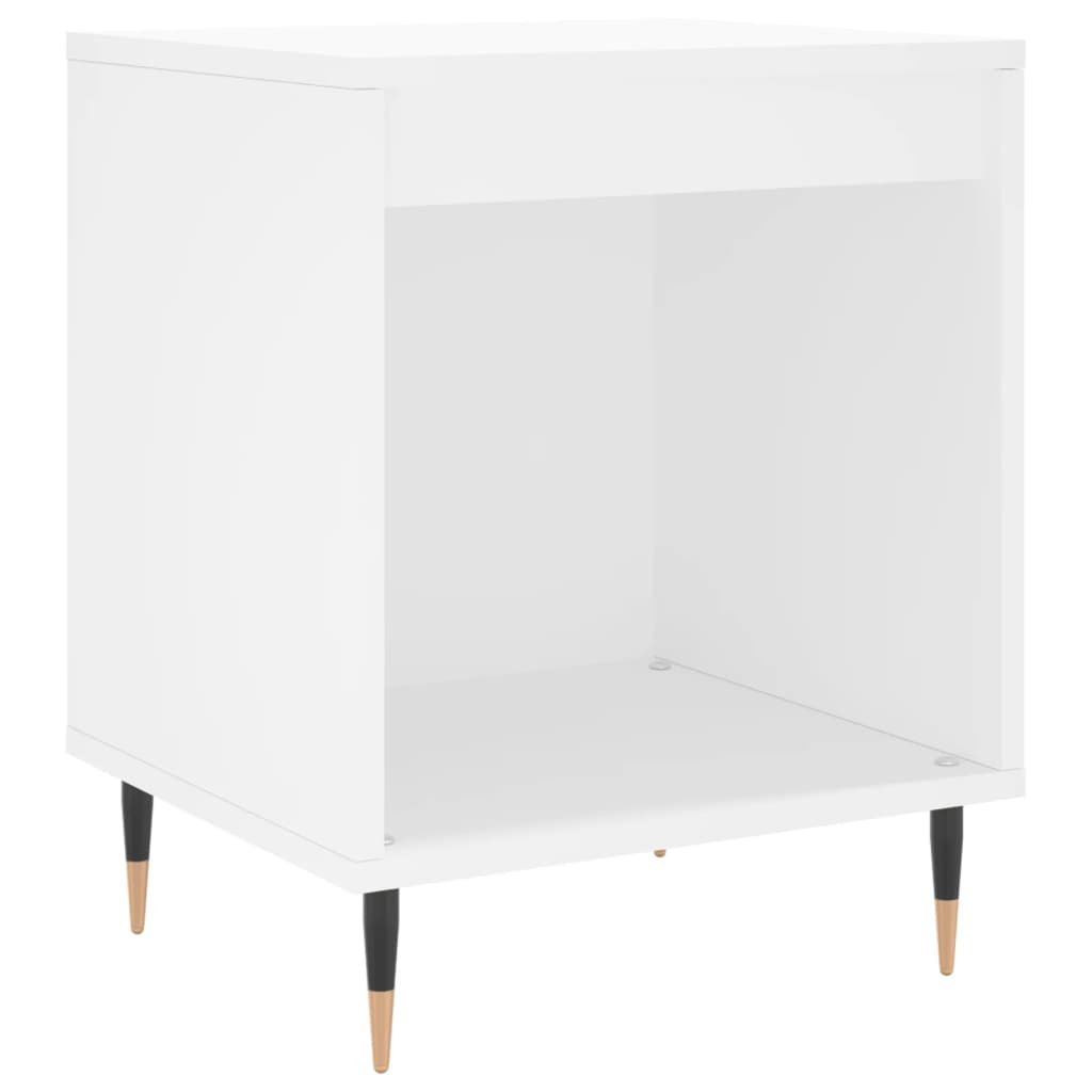 vidaXL Mesita de noche madera contrachapada blanco 40x35x50 cm