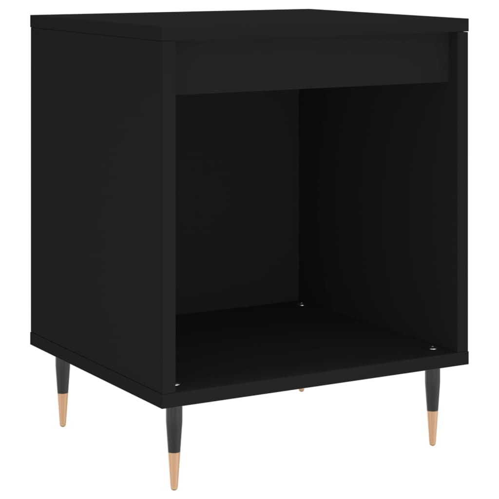 vidaXL Mesita de noche madera de ingeniería negro 40x35x50 cm