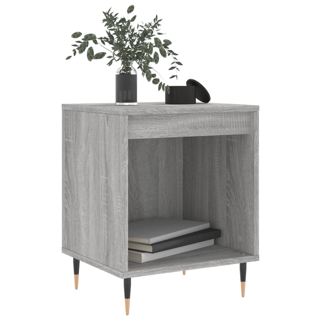 vidaXL Mesita de noche 2 uds madera ingeniería gris Sonoma 40x35x50 cm