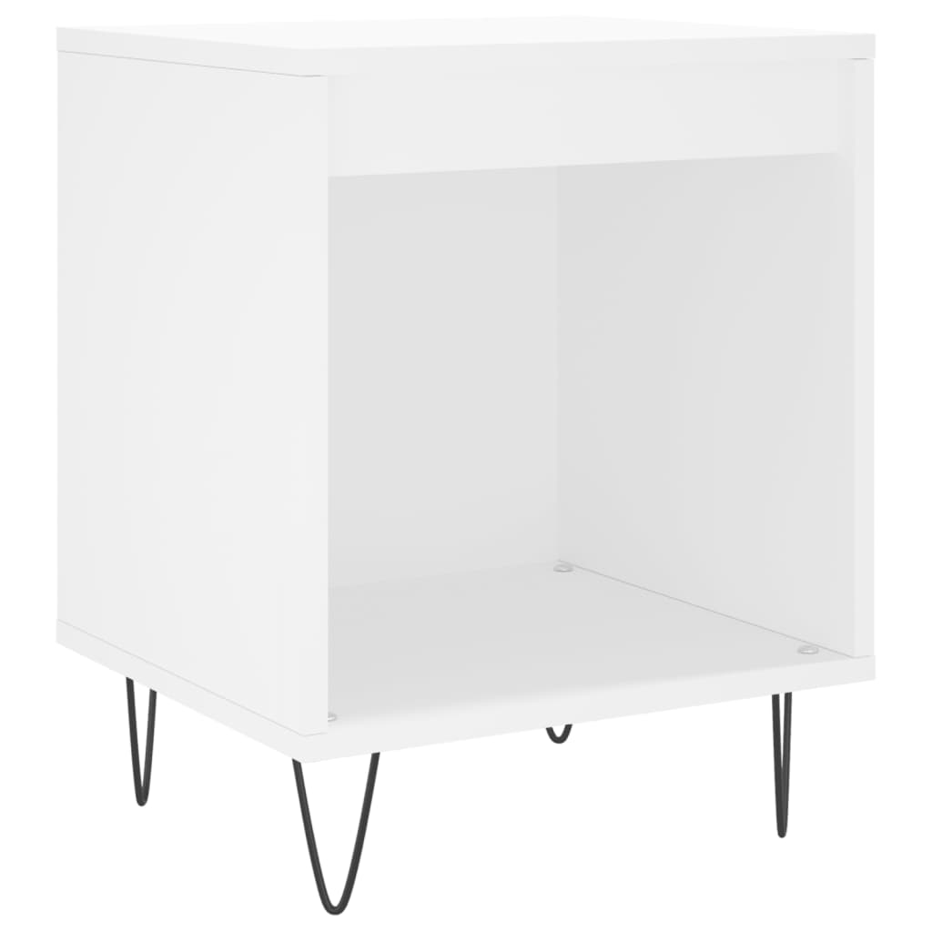 vidaXL Mesita de noche madera contrachapada blanco 40x35x50 cm