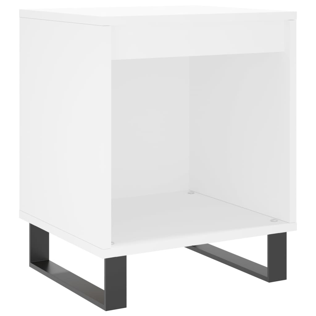 vidaXL Mesita de noche madera contrachapada blanco 40x35x50 cm