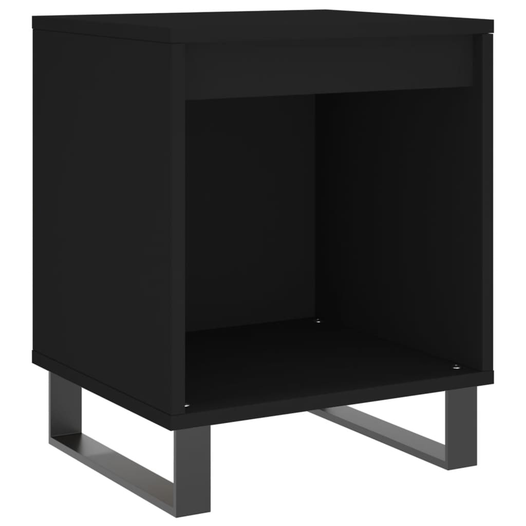 vidaXL Mesitas de noche 2 uds madera de ingeniería negro 40x35x50 cm